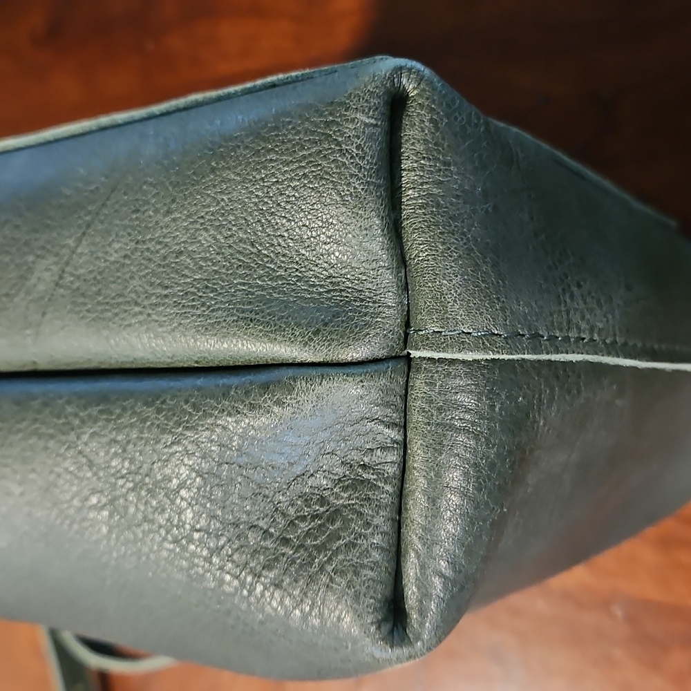 Portland Leather Goods Purse PLG OG Forest Green Mini Snap Crossbody Or Handheld - Picture 6 of 13